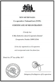C-Mac Industries (Aust) Co-Operative Limited was Approved image